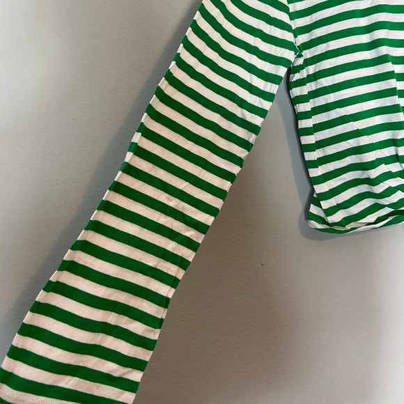 H&M XS Green/White Striped Crop Top - Picture 2 of 6